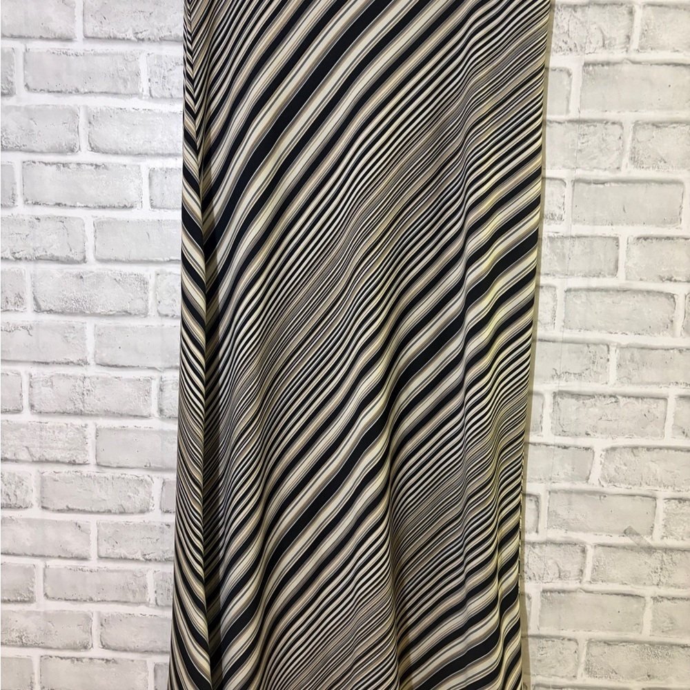 Jules & Leopold Diagonal Striped Maxi Skirt in Black and Cream, size large